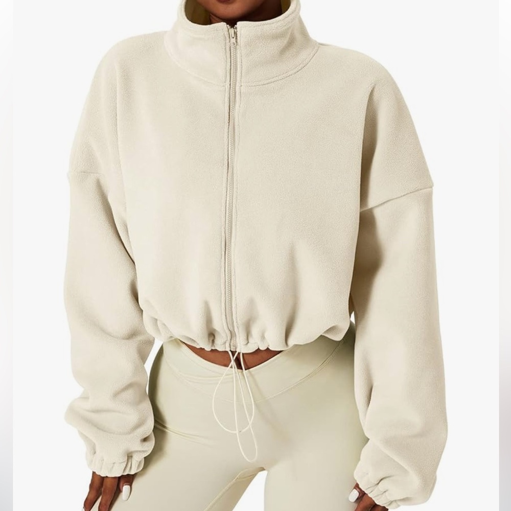 Crop Full Zip Fleece Jacket S